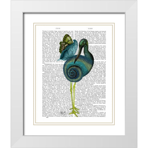 Snail Bird White Modern Wood Framed Art Print with Double Matting by Fab Funky