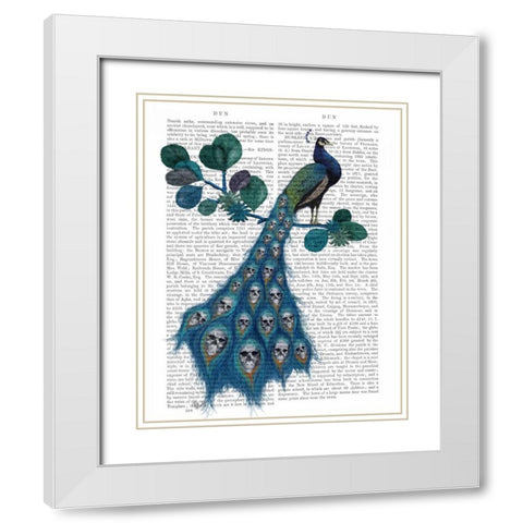Peacock Soul Gatherer White Modern Wood Framed Art Print with Double Matting by Fab Funky