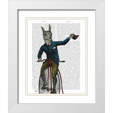 Llama on Bike White Modern Wood Framed Art Print with Double Matting by Fab Funky
