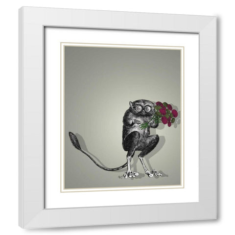 Freaky Flowers White Modern Wood Framed Art Print with Double Matting by Fab Funky