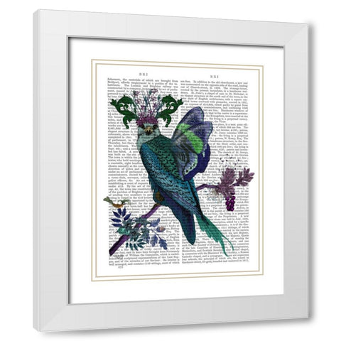 Blue Falcon White Modern Wood Framed Art Print with Double Matting by Fab Funky