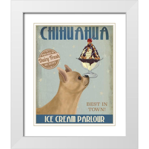 Chihuahua, Fawn, Ice Cream White Modern Wood Framed Art Print with Double Matting by Fab Funky