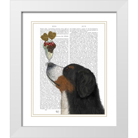 Bernese Ice Cream White Modern Wood Framed Art Print with Double Matting by Fab Funky