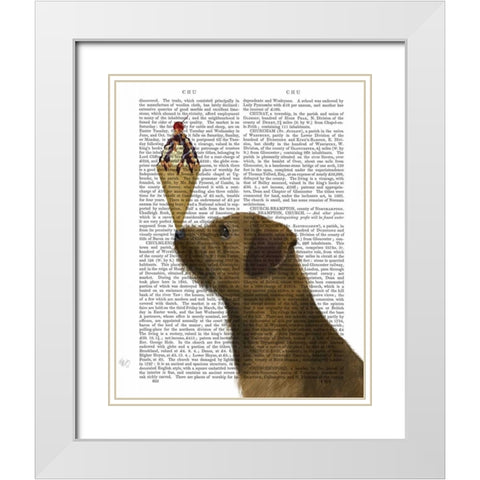 Border Terrier Ice Cream White Modern Wood Framed Art Print with Double Matting by Fab Funky