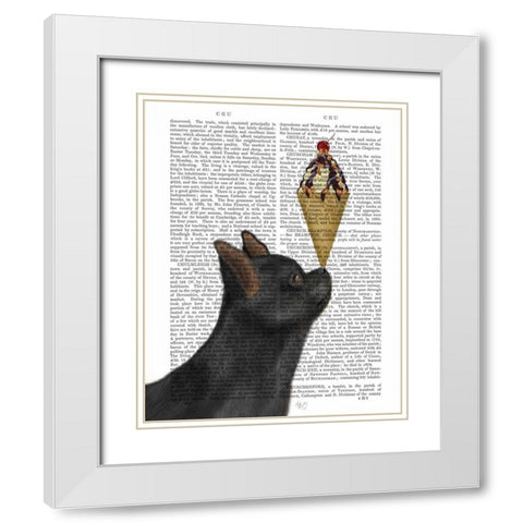 Chihuahua, Black, Ice Cream White Modern Wood Framed Art Print with Double Matting by Fab Funky