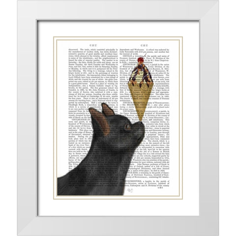 Chihuahua, Black, Ice Cream White Modern Wood Framed Art Print with Double Matting by Fab Funky