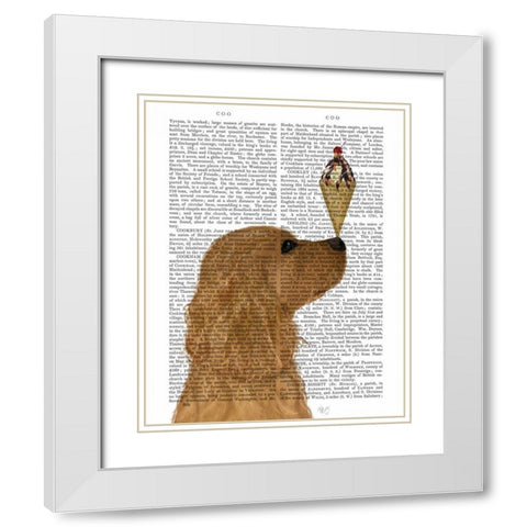 Cocker Spaniel, Golden, Ice Cream White Modern Wood Framed Art Print with Double Matting by Fab Funky