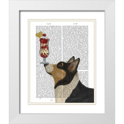 Corgi, Black and Tan, Ice Cream White Modern Wood Framed Art Print with Double Matting by Fab Funky