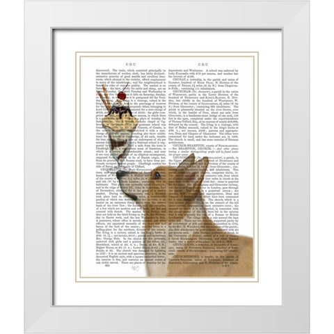 Corgi, Tan, Ice Cream White Modern Wood Framed Art Print with Double Matting by Fab Funky