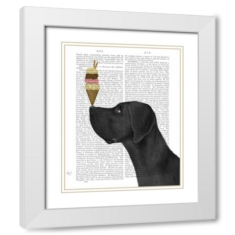 Great Dane, Black, Ice Cream White Modern Wood Framed Art Print with Double Matting by Fab Funky