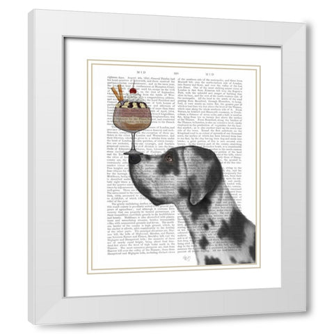 Great Dane, Harlequin, Ice Cream White Modern Wood Framed Art Print with Double Matting by Fab Funky