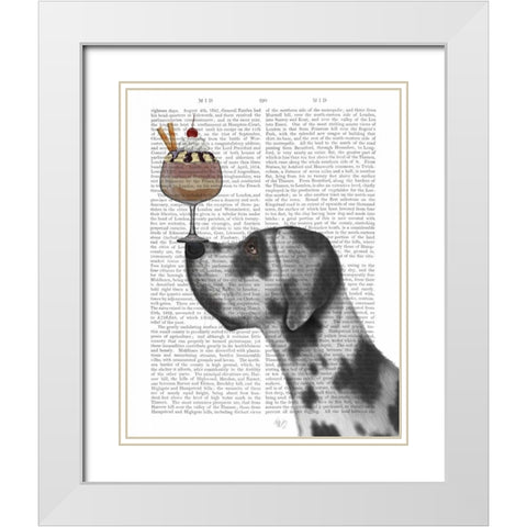 Great Dane, Harlequin, Ice Cream White Modern Wood Framed Art Print with Double Matting by Fab Funky