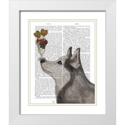 Husky Ice Cream White Modern Wood Framed Art Print with Double Matting by Fab Funky