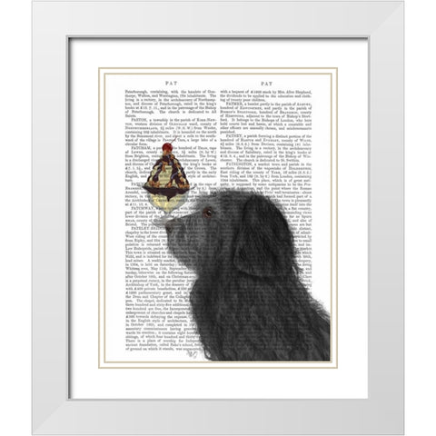 Labradoodle, Black, Ice Cream White Modern Wood Framed Art Print with Double Matting by Fab Funky