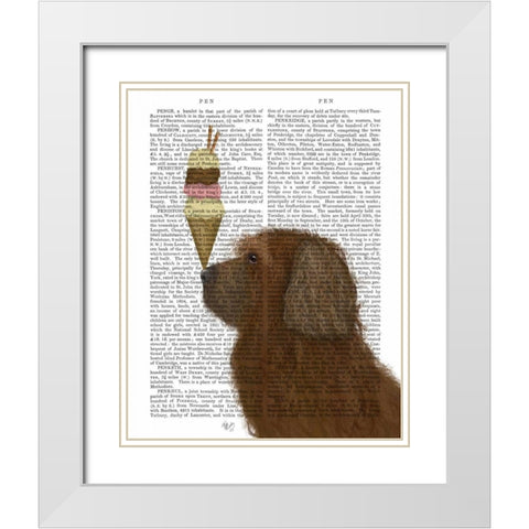 Labradoodle, Brown, Ice Cream White Modern Wood Framed Art Print with Double Matting by Fab Funky