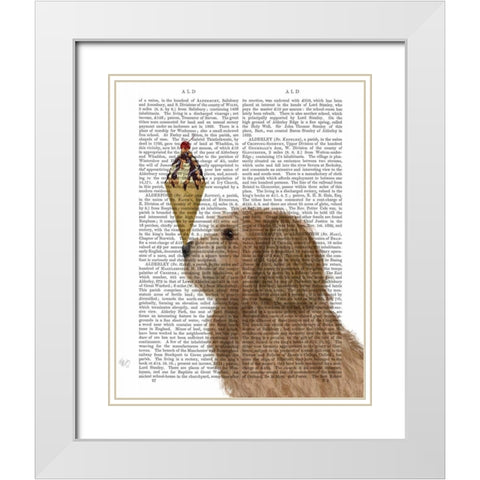 Labradoodle, Golden, Ice Cream White Modern Wood Framed Art Print with Double Matting by Fab Funky