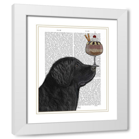 Newfoundland Ice Cream White Modern Wood Framed Art Print with Double Matting by Fab Funky