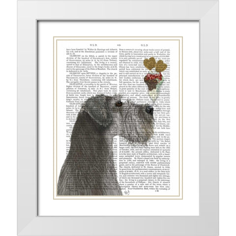 Schnauzer, Grey, Ice Cream White Modern Wood Framed Art Print with Double Matting by Fab Funky