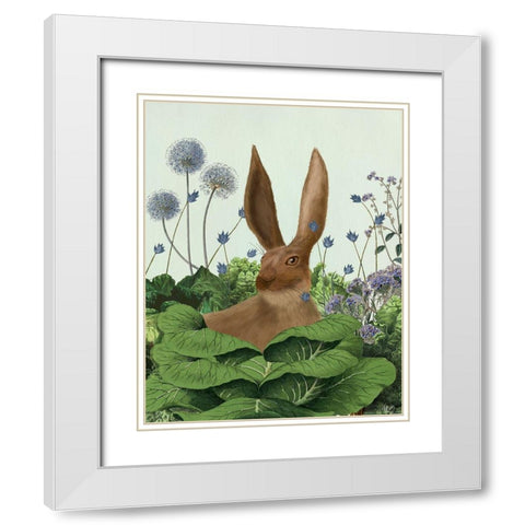 Cabbage Patch Rabbit 5 White Modern Wood Framed Art Print with Double Matting by Fab Funky