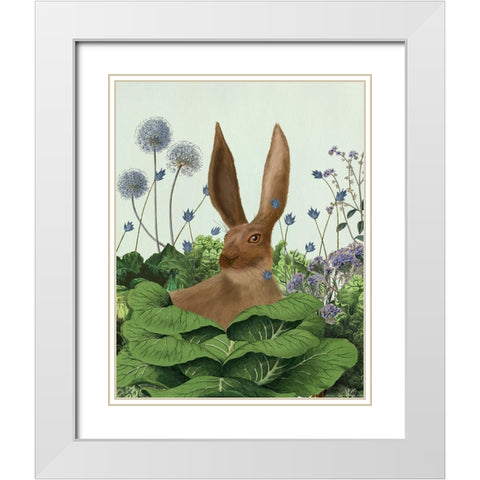 Cabbage Patch Rabbit 5 White Modern Wood Framed Art Print with Double Matting by Fab Funky