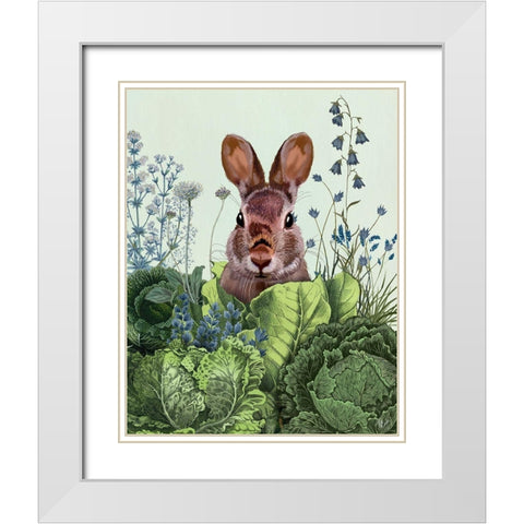 Cabbage Patch Rabbit 6 White Modern Wood Framed Art Print with Double Matting by Fab Funky