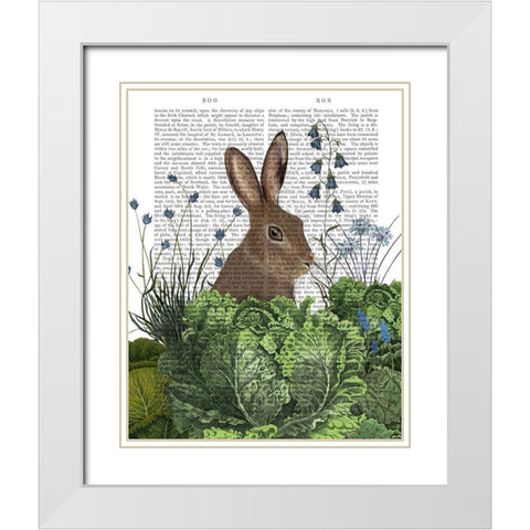 Cabbage Patch Rabbit 2 White Modern Wood Framed Art Print with Double Matting by Fab Funky