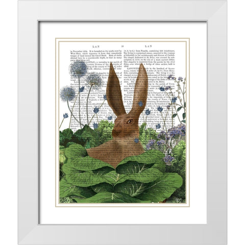 Cabbage Patch Rabbit 5 White Modern Wood Framed Art Print with Double Matting by Fab Funky