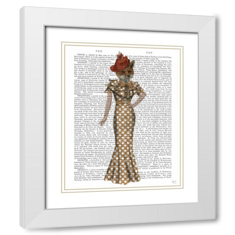 Fox Lady 1930s White Modern Wood Framed Art Print with Double Matting by Fab Funky