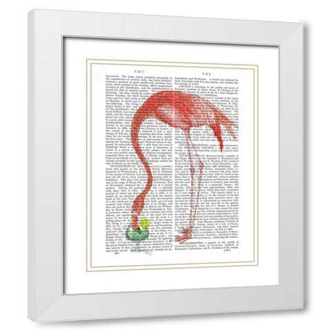Flamingo and Cocktail 2 White Modern Wood Framed Art Print with Double Matting by Fab Funky