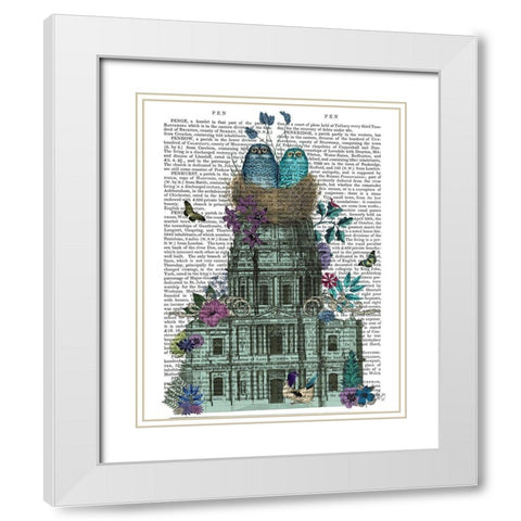 Owl Basilica White Modern Wood Framed Art Print with Double Matting by Fab Funky