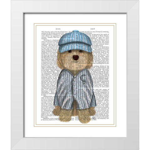 Cockerpoo Baseball White Modern Wood Framed Art Print with Double Matting by Fab Funky