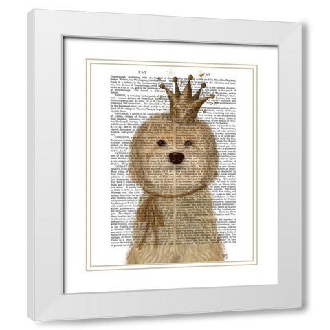 Cockerpoo Princess White Modern Wood Framed Art Print with Double Matting by Fab Funky