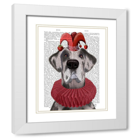 Great Dane Strawberry Fool White Modern Wood Framed Art Print with Double Matting by Fab Funky