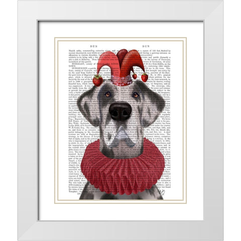Great Dane Strawberry Fool White Modern Wood Framed Art Print with Double Matting by Fab Funky