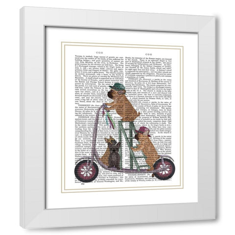 French Bulldog Scooter White Modern Wood Framed Art Print with Double Matting by Fab Funky
