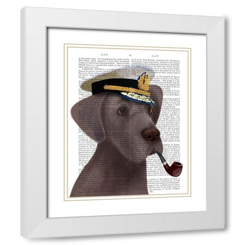 Great Dane Sea Dog White Modern Wood Framed Art Print with Double Matting by Fab Funky