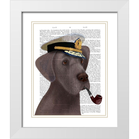 Great Dane Sea Dog White Modern Wood Framed Art Print with Double Matting by Fab Funky