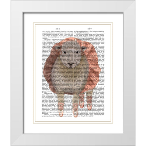 Ballet Sheep 1 Book Print White Modern Wood Framed Art Print with Double Matting by Fab Funky
