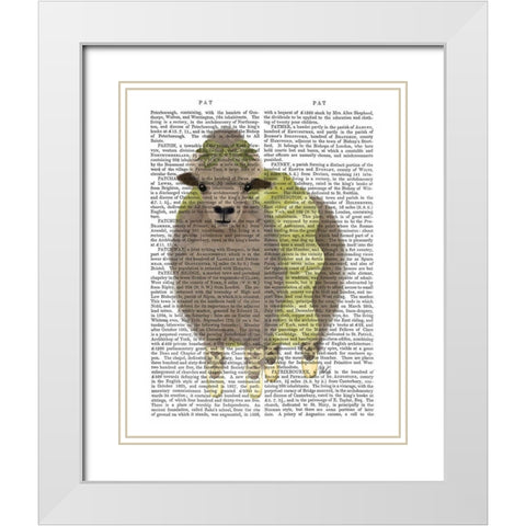 Ballet Sheep 2 Book Print White Modern Wood Framed Art Print with Double Matting by Fab Funky