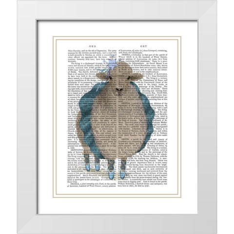 Ballet Sheep 5 Book Print White Modern Wood Framed Art Print with Double Matting by Fab Funky