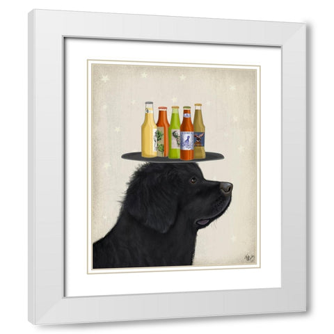 Pit Bull Beer Lover White Modern Wood Framed Art Print with Double Matting by Fab Funky