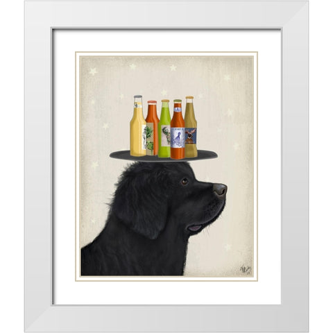Pit Bull Beer Lover White Modern Wood Framed Art Print with Double Matting by Fab Funky