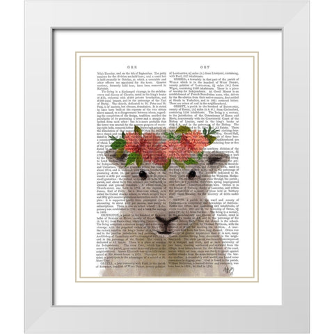 Sheep Bohemian 1 Book Print White Modern Wood Framed Art Print with Double Matting by Fab Funky