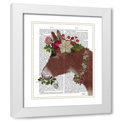 Donkey Bohemian 5 Book Print White Modern Wood Framed Art Print with Double Matting by Fab Funky