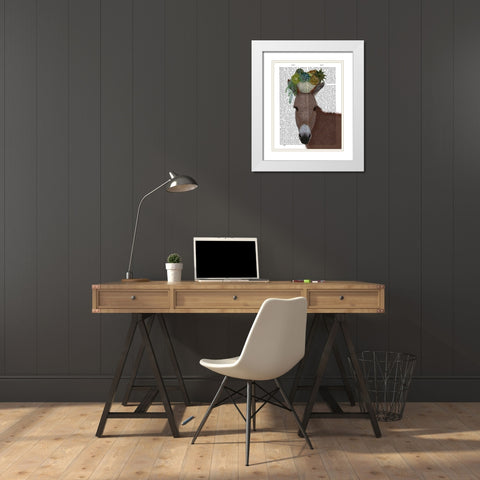 Donkey Succulent Book Print White Modern Wood Framed Art Print with Double Matting by Fab Funky