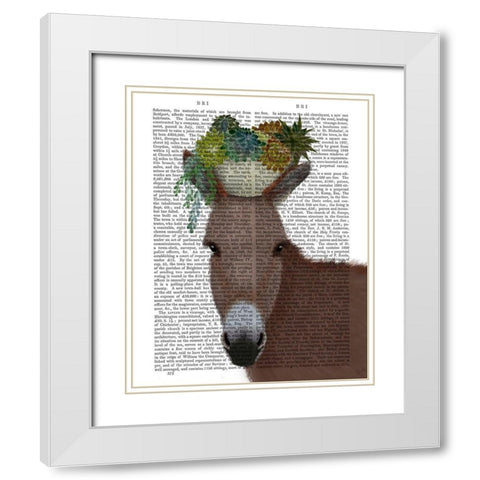 Donkey Succulent Book Print White Modern Wood Framed Art Print with Double Matting by Fab Funky
