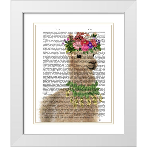 Llama Bohemian 2 Book Print White Modern Wood Framed Art Print with Double Matting by Fab Funky