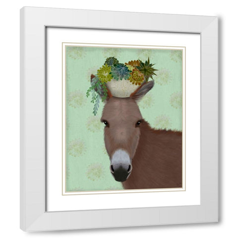 Donkey Succulent White Modern Wood Framed Art Print with Double Matting by Fab Funky
