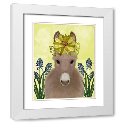 Donkey Sunflower White Modern Wood Framed Art Print with Double Matting by Fab Funky