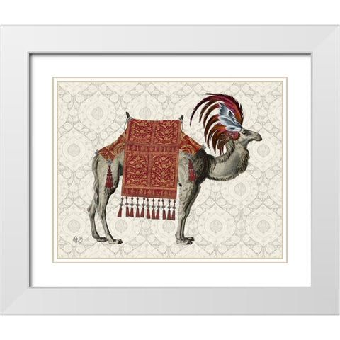 Niraj Camel, Red White Modern Wood Framed Art Print with Double Matting by Fab Funky